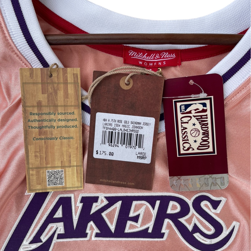 Mitchell & Ness LA Lakers Magic Johnson #32 Jersey 75th Anniversary NWT Women M - Picture 4 of 5